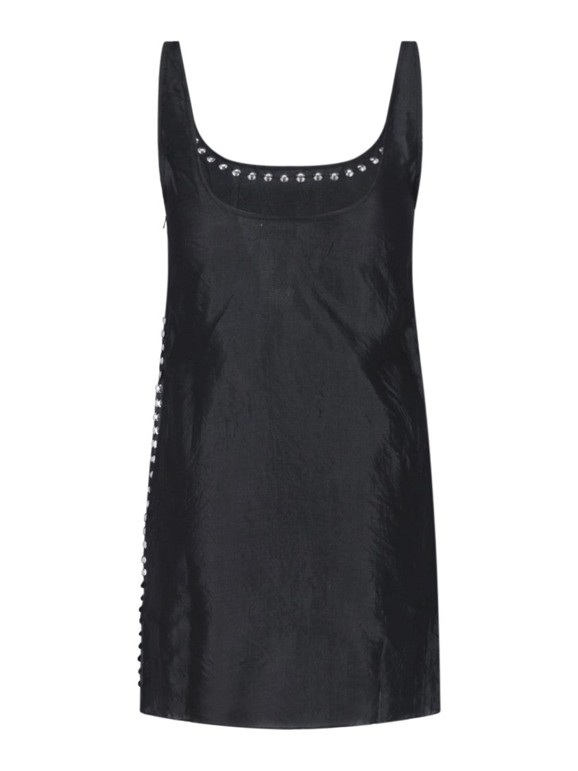Gimaguas Black Claude Studded Silk Mini Dress