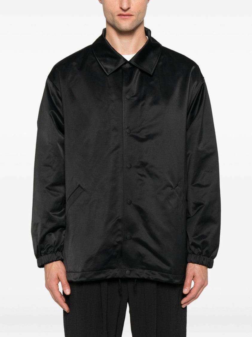 Y-3 Black Zipped Jacket With Press Stud Closure