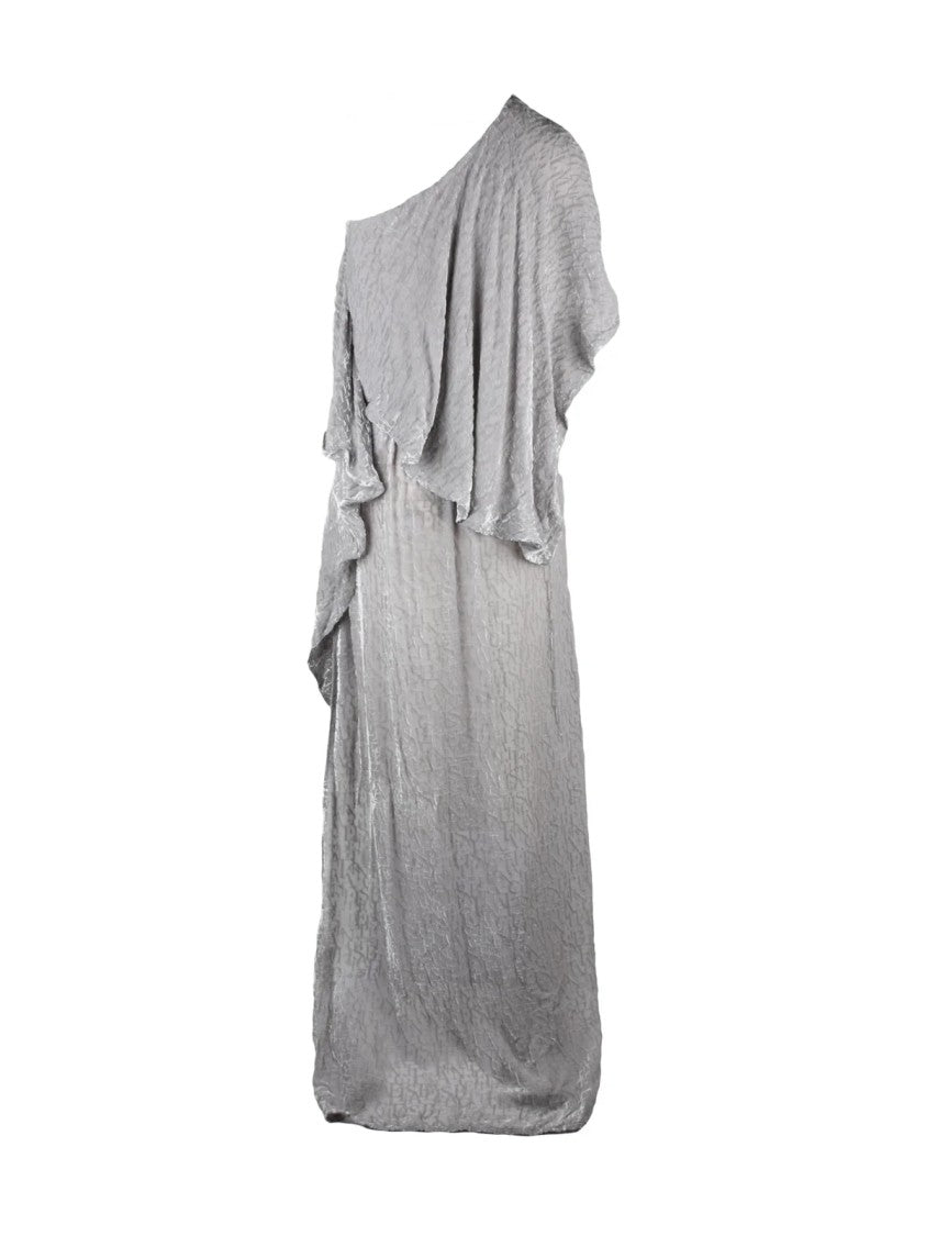 Red Carpet E. Franchi Pearl Grey Viscose Silk Women Long Velvet Dress