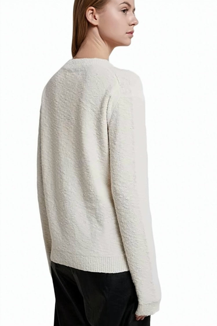 Maison Margiela Textured Knit Sweater With Classic Crew Neckline