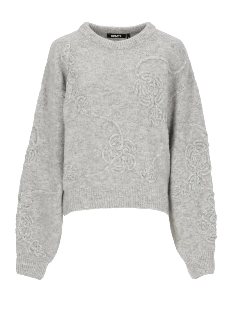 Rotate Grey Textured Embossed Floral Jersey