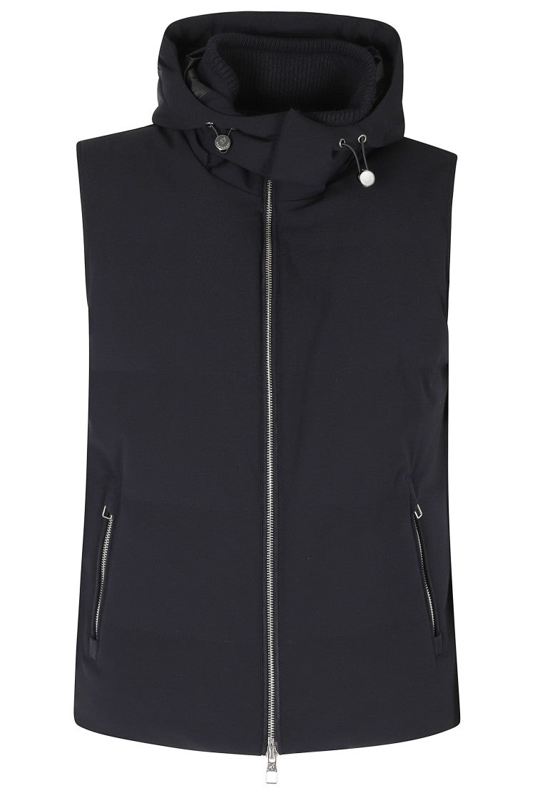Montecore Dark Navy Technical Fabric Removable Hood Vest