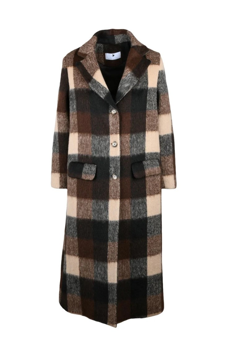Oliver Horigamy Long Coat - Brown/Black