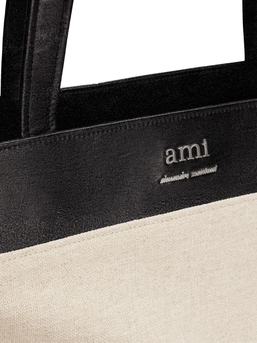 Ami East West Logo Tote Bag