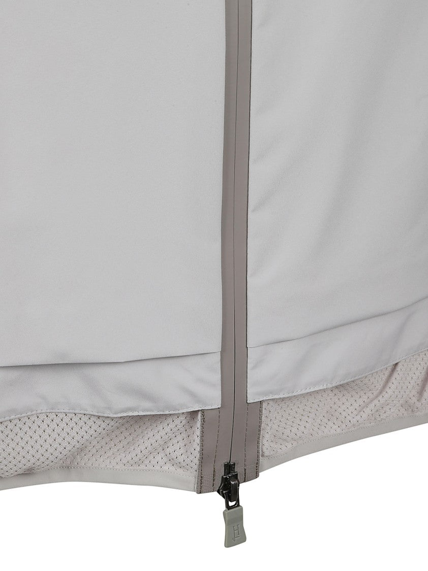 Herno Cropped Hooded Coat With Mesh Detailing