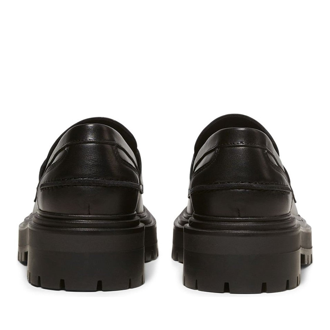 Marc O'polo Black Elin 1A Classic Penny Strap Ridged Sole Leather Loafers