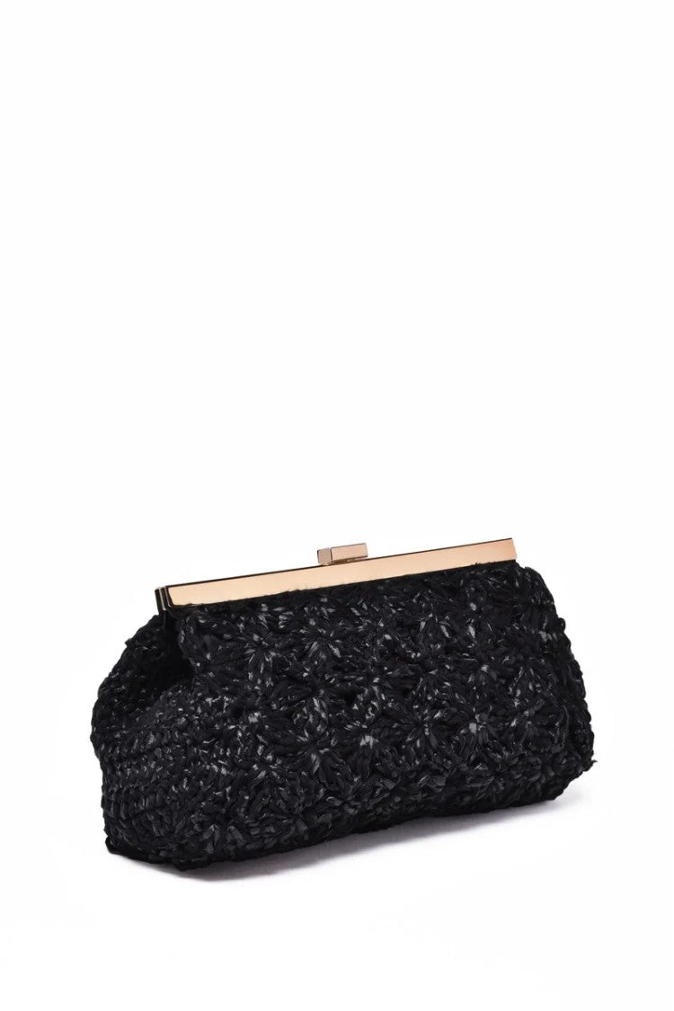 Fabiana Filippi Raffia Clutch - Black