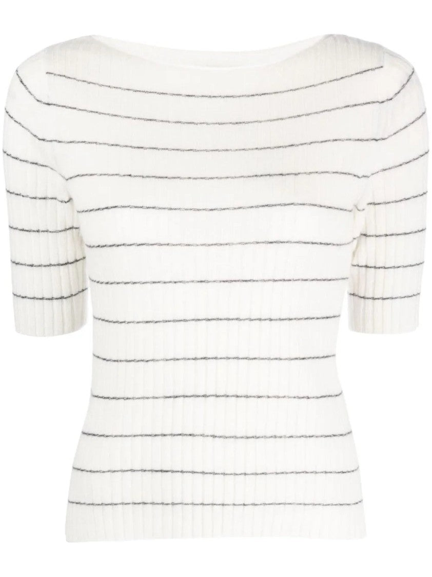 Vince Ribbed Boat Neck Sweater