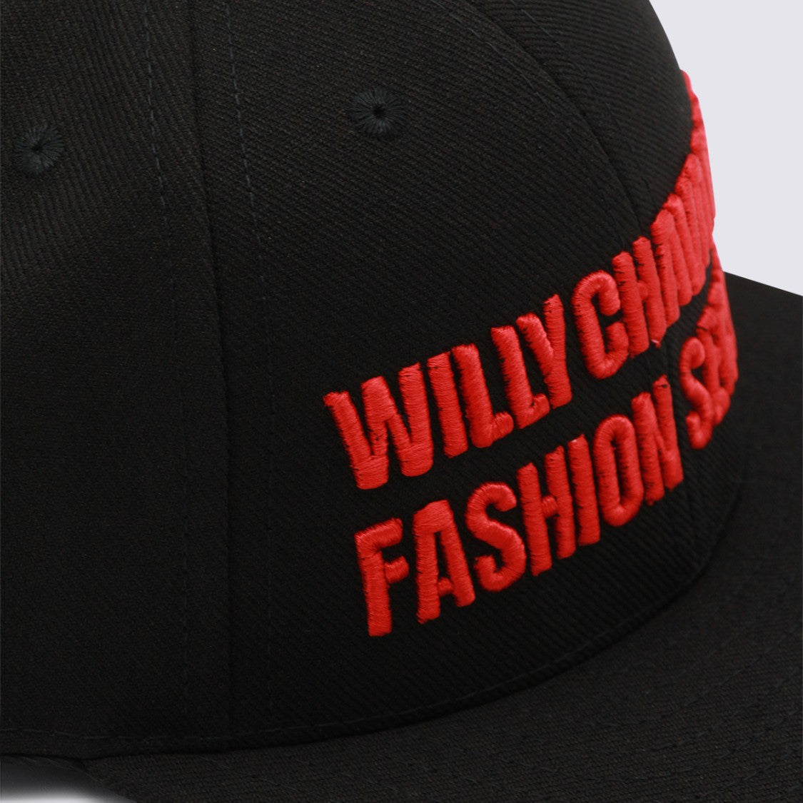Willy Chavarria Structured Black Cap With Embroidered Text