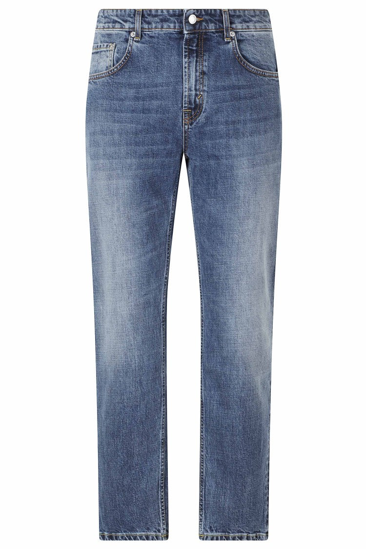 Department 5 Blue Talk Five-Pocket Straight Cotton-Blend Jeans