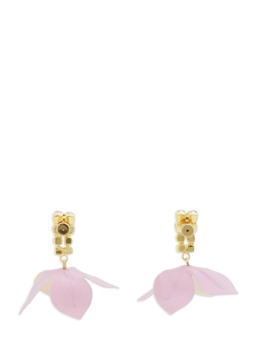 Marni Crystal-Embellished Earrings With Floral Accents