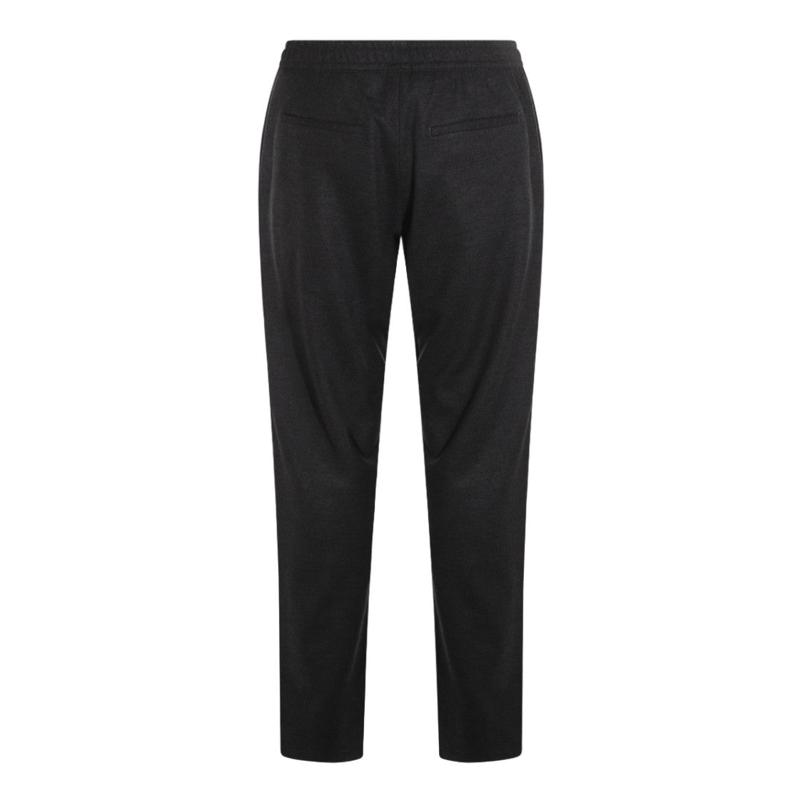 Canali Tapered Black Trousers With Elastic Waistband