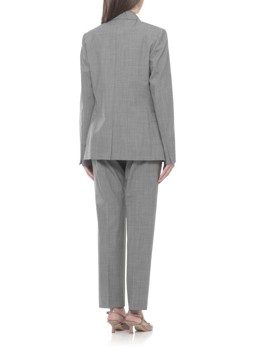 Fabiana Filippi Grey Lightpoint Detail Wool Blazer