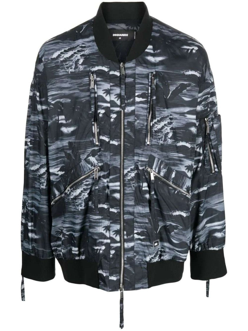 Dsquared2 Graphic-Print Bomber Jacket