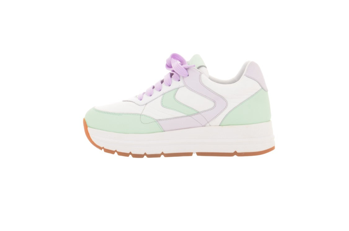 Voile Blanche Chunky Pastel-Accented Sneakers With Elevated Sole