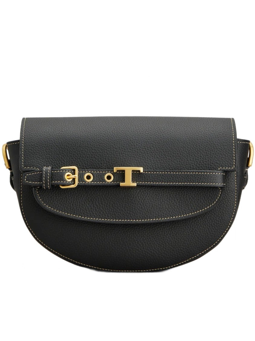 Tod's Semi-Circular Crossbody Bag With Gold Hardware Accents