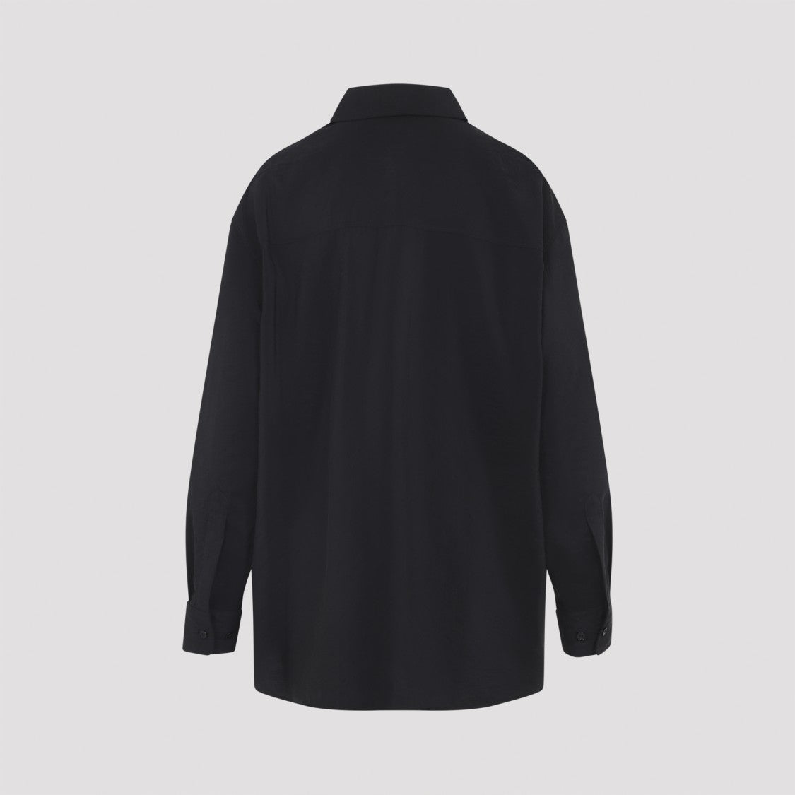 Lemaire Black Silk Long Shirt With Tie