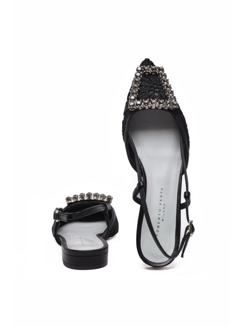 Roberto Festa Black Other Fibers Lace Ballerina
