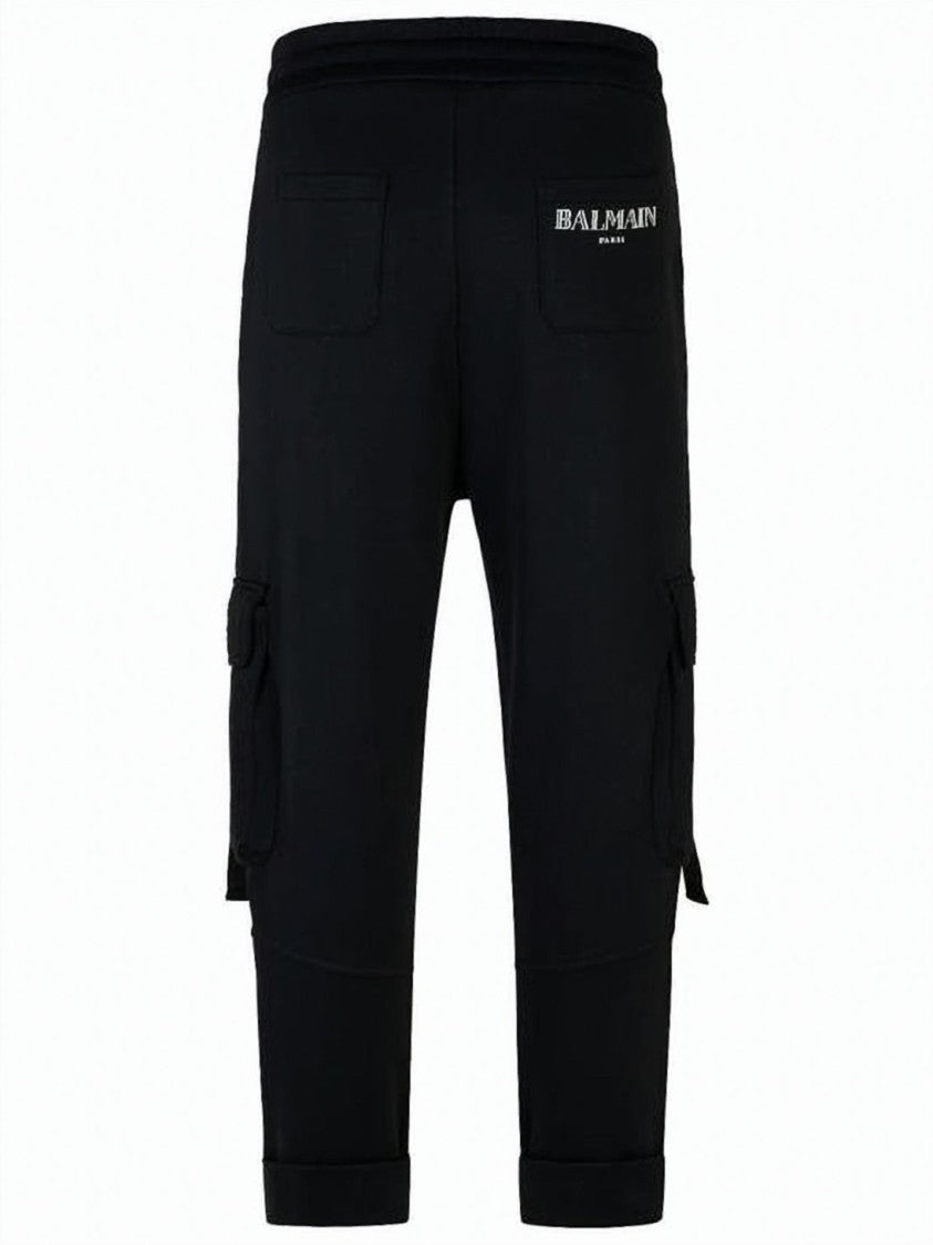Balmain Cropped Jogger Pants With Drawstring Waistband And Cargo Pockets