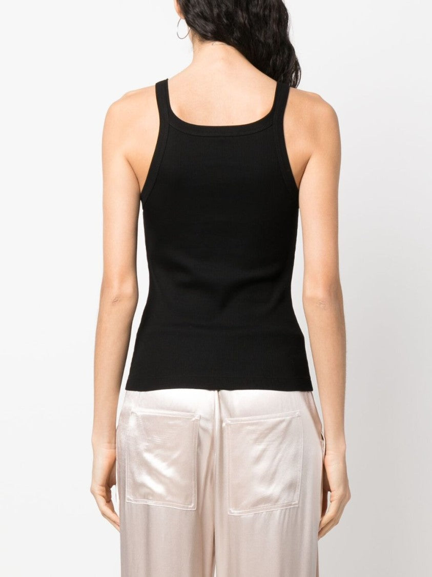 Fendi Ribbed Tank Top With Square Neckline