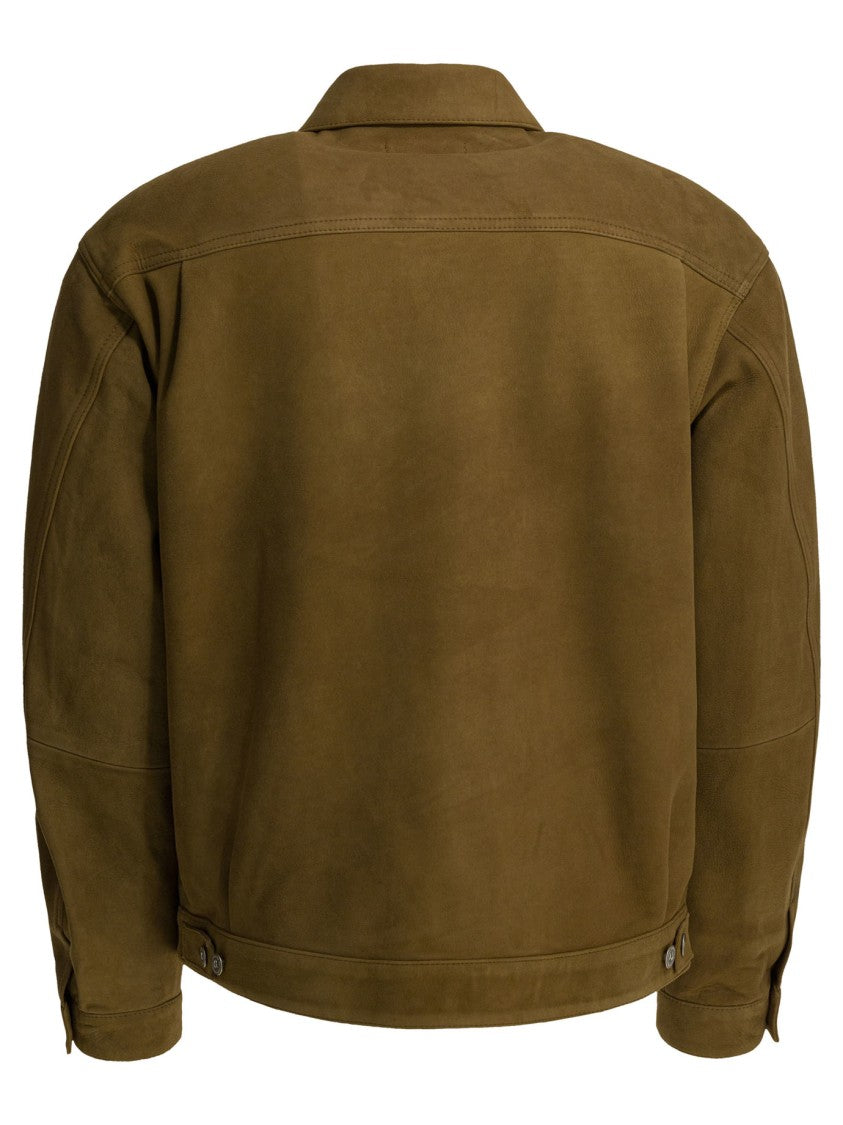 Nonnative Boxy-Fit Suede Trucker Jacket With Textured Seams