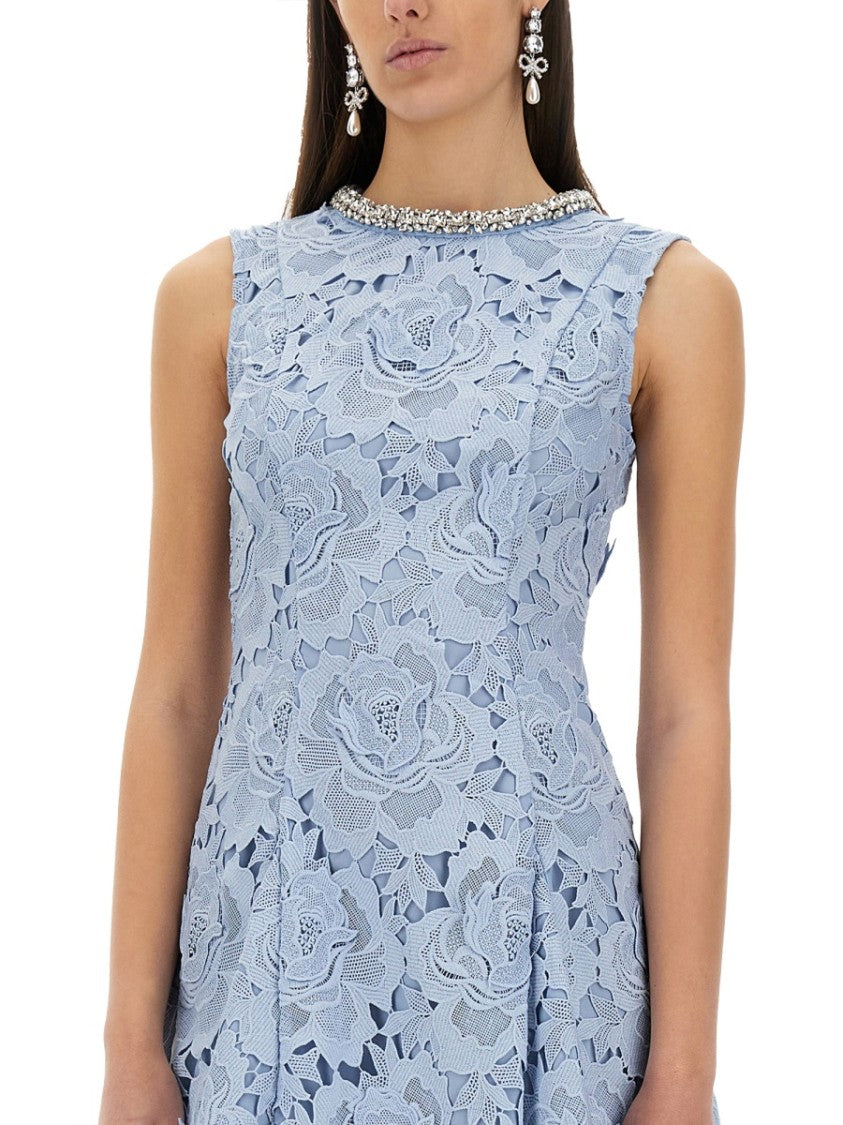 Self-Portrait Mini Floral Lace Dress