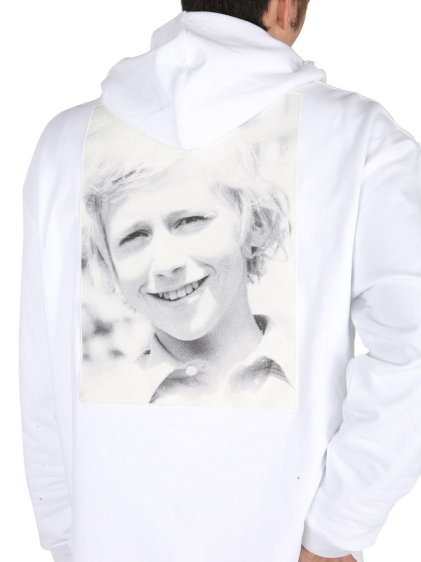 Raf Simons Graphic Print Hoodie With Drawstring