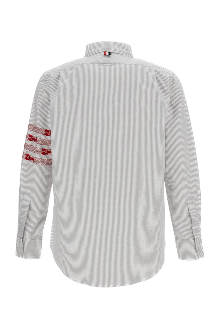 Thom Browne Grey 4-Bar Lobster Cotton Oxford Shirt