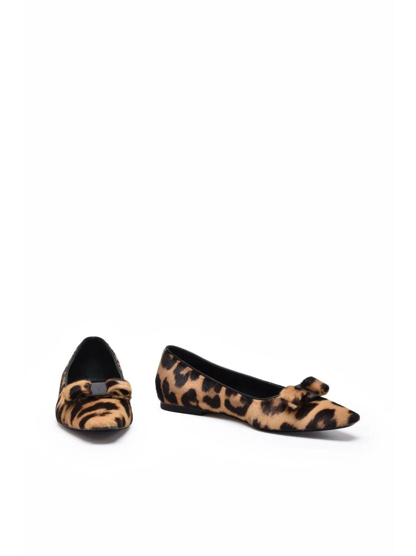 Ferragamo Siwar Pony Hair Ballerina Flats - Animalier