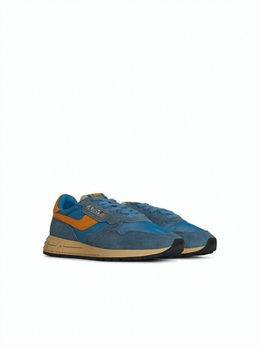 Autry Layered Blue And Orange Low-Top Sneakers