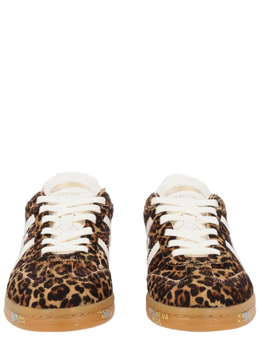 Premiata Multicolor Animal Print Translucent Sole Sneakers