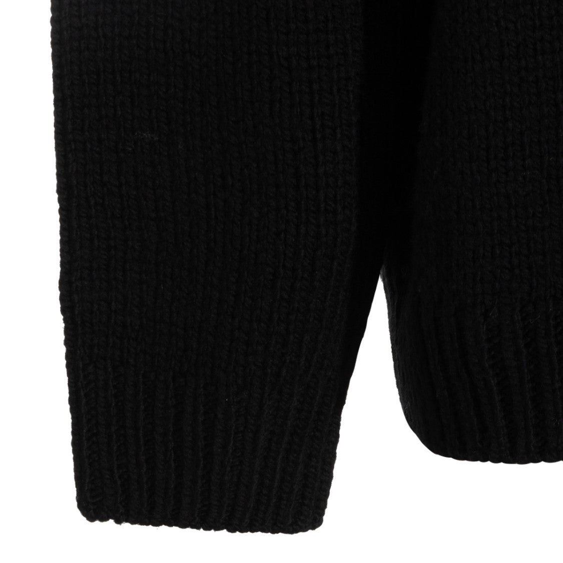 Off-White Black Wool Ribbed Crewneck Sweater