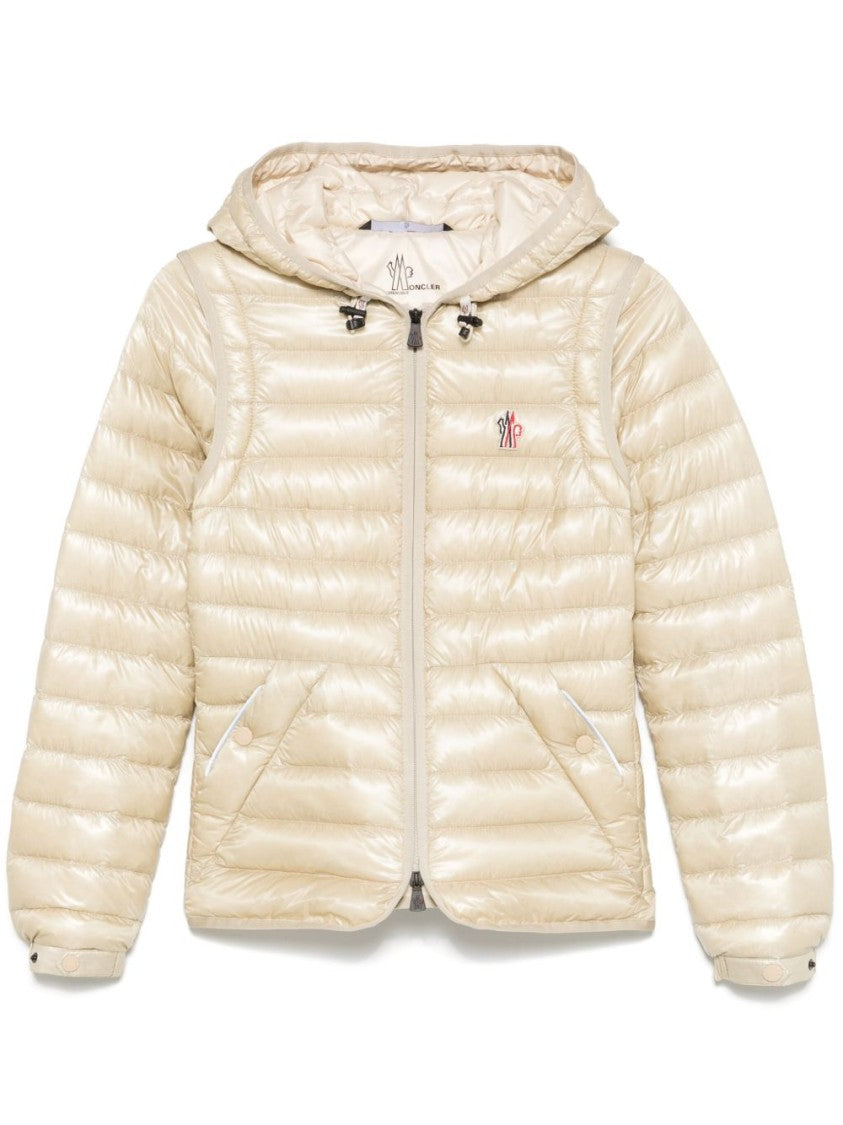 Moncler Grenoble Beige Parka With Fitted Silhouette And Hood