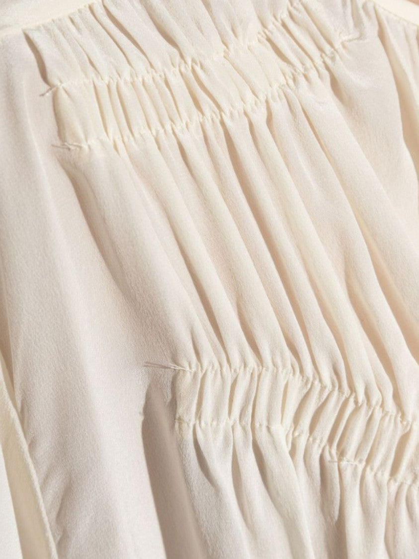 Isabel Marant Silk Blouse With Delicate Pleating And Gathered Waist