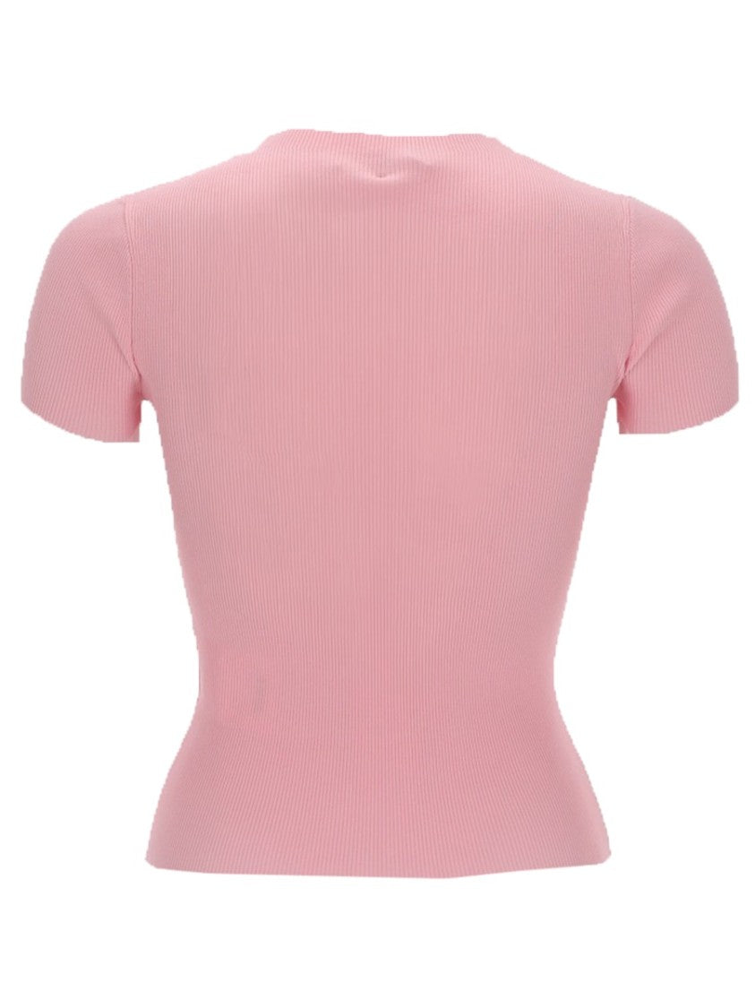 Alexander Wang Ribbed Fitted Short-Sleeve Top