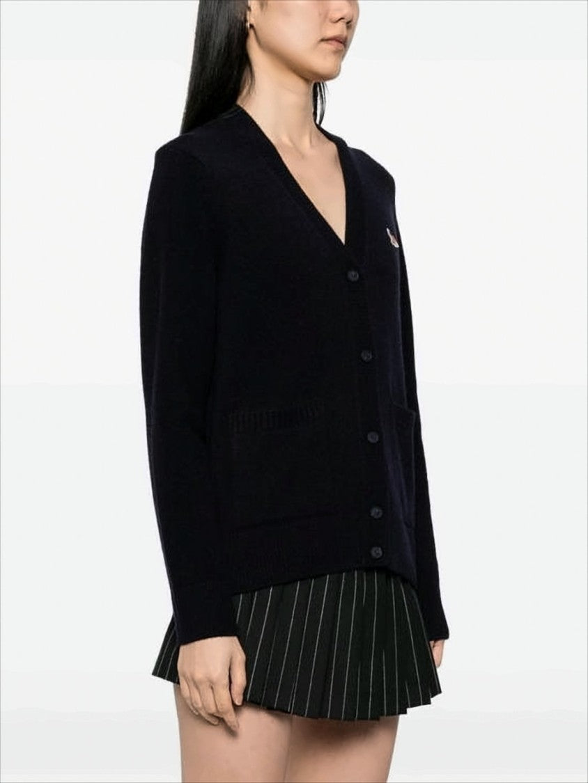 Maison Kitsuné Boxy Black Wool Cardigan