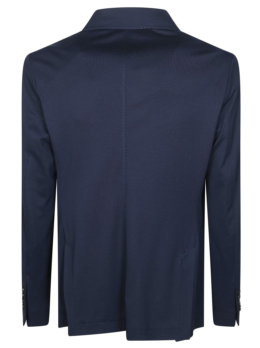 Circolo Navy Symmetrical Black Button Piquet Blazer