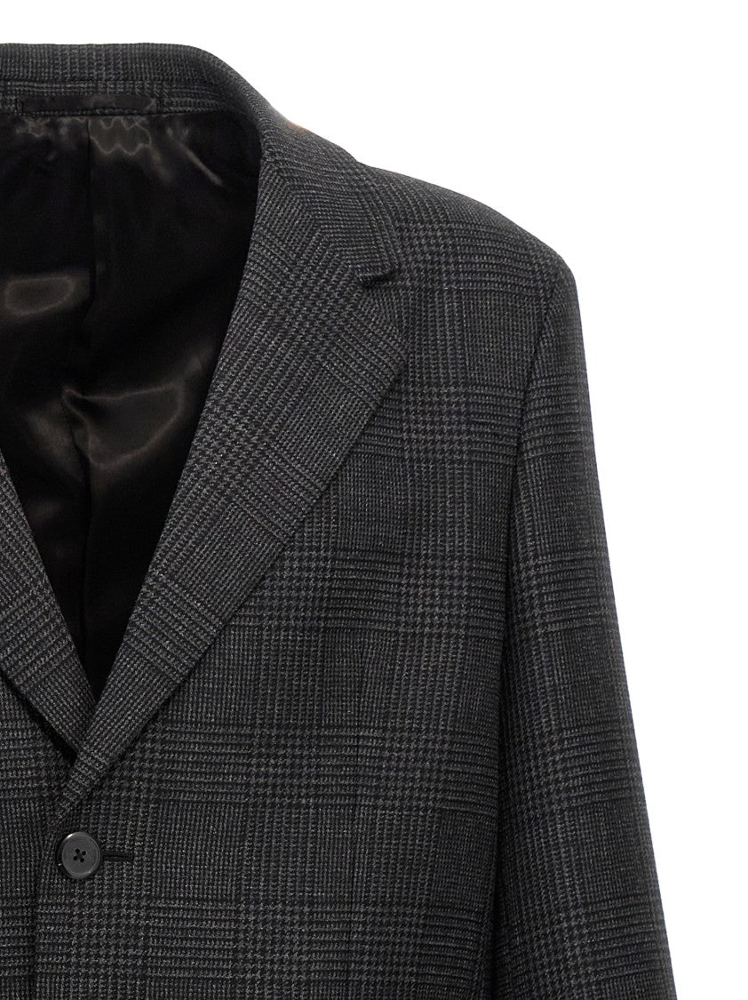 Prada Check Single-Breasted Coat