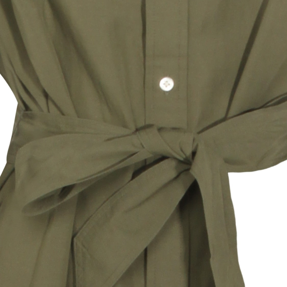 Polo Ralph Lauren Classic Green Shirt Dress With Self-Tie Waist