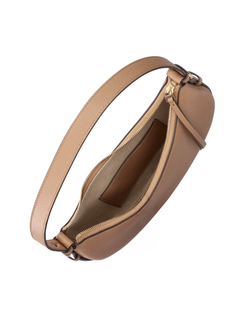 Tory Burch Crescent-Shaped Handbag With Structured Silhouette And Gold-Tone Accents
