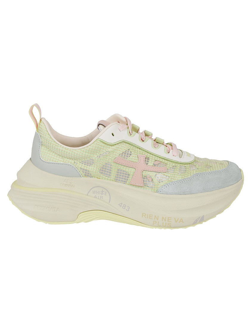 Premiata Pastel Leather And Mesh Sneakers