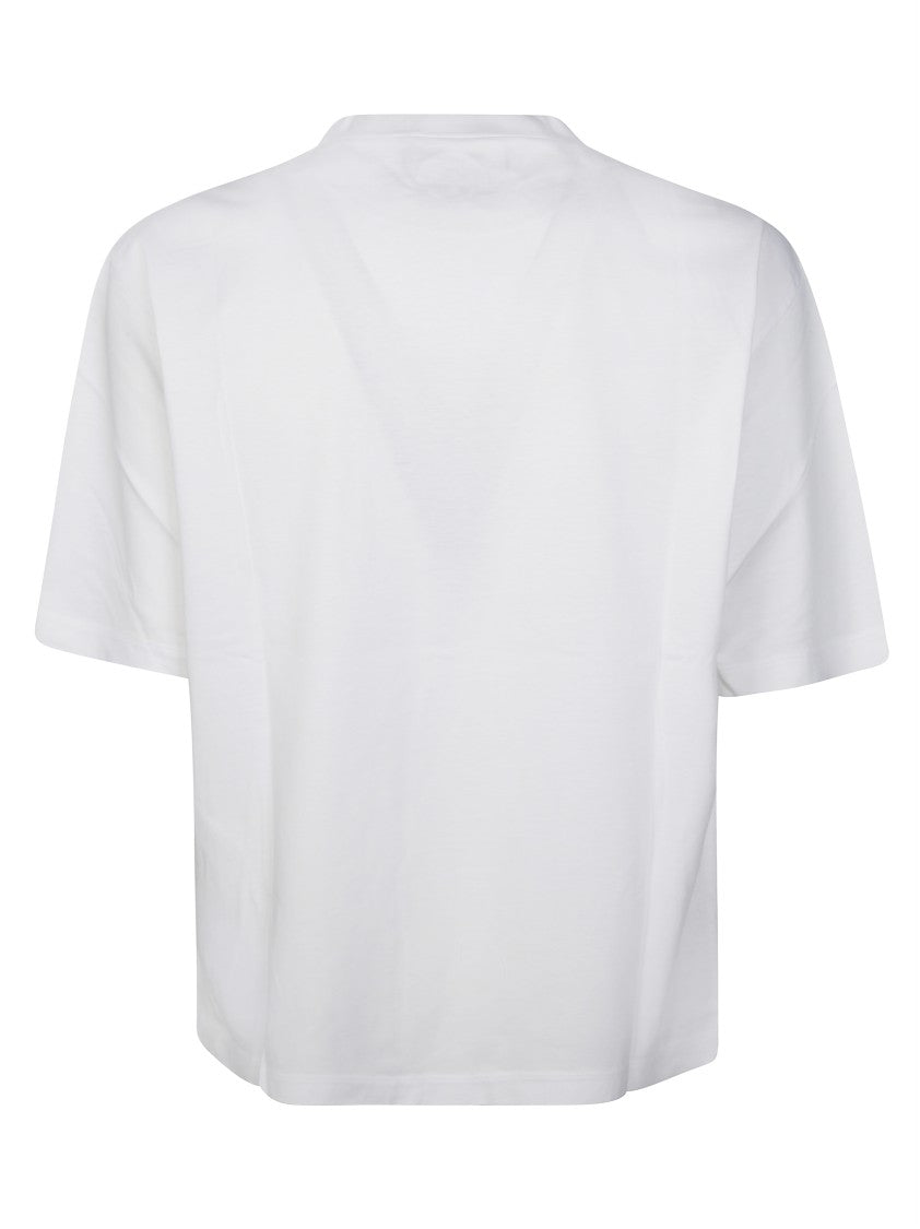 Dsquared2 White Loose-Fit T-Shirt With Graphic Design
