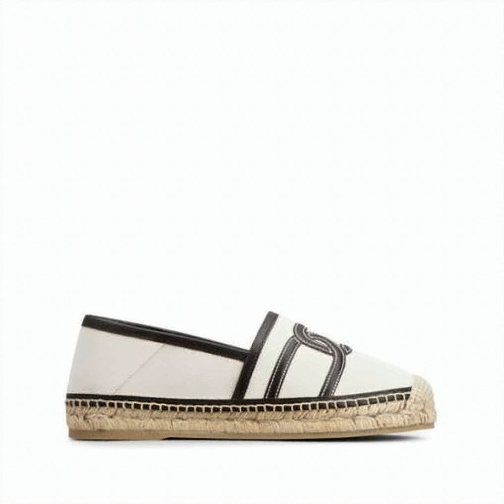 Tod's Slip-On Canvas Sneakers With Leather Trimming And Jute Midsole