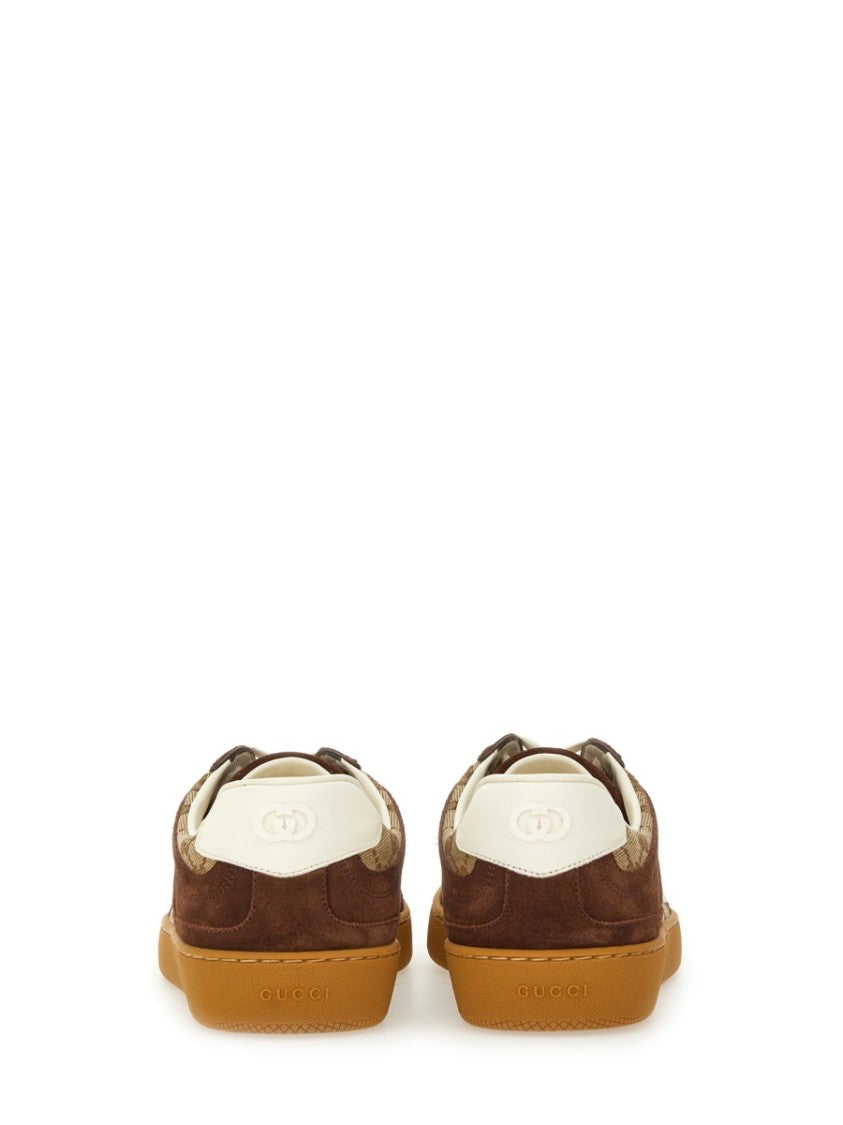 Gucci Low-Top Sneaker With Suede And Canvas Accents