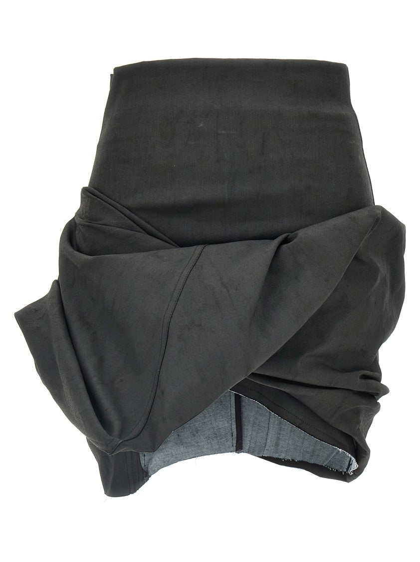 Rick Owens Coated Stretch Cotton Mini Skirt