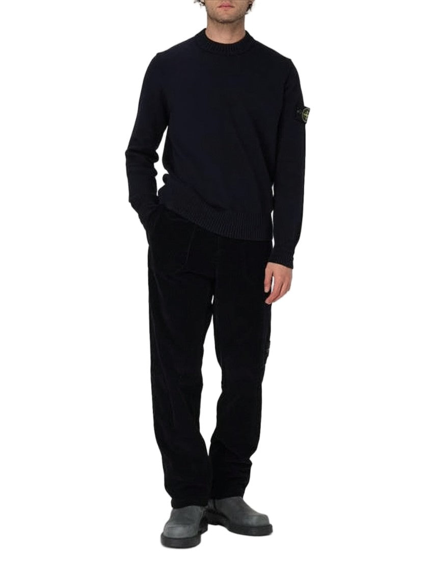 Stone Island Ribbed Neck Turtleneck In Soft Cotton Blend