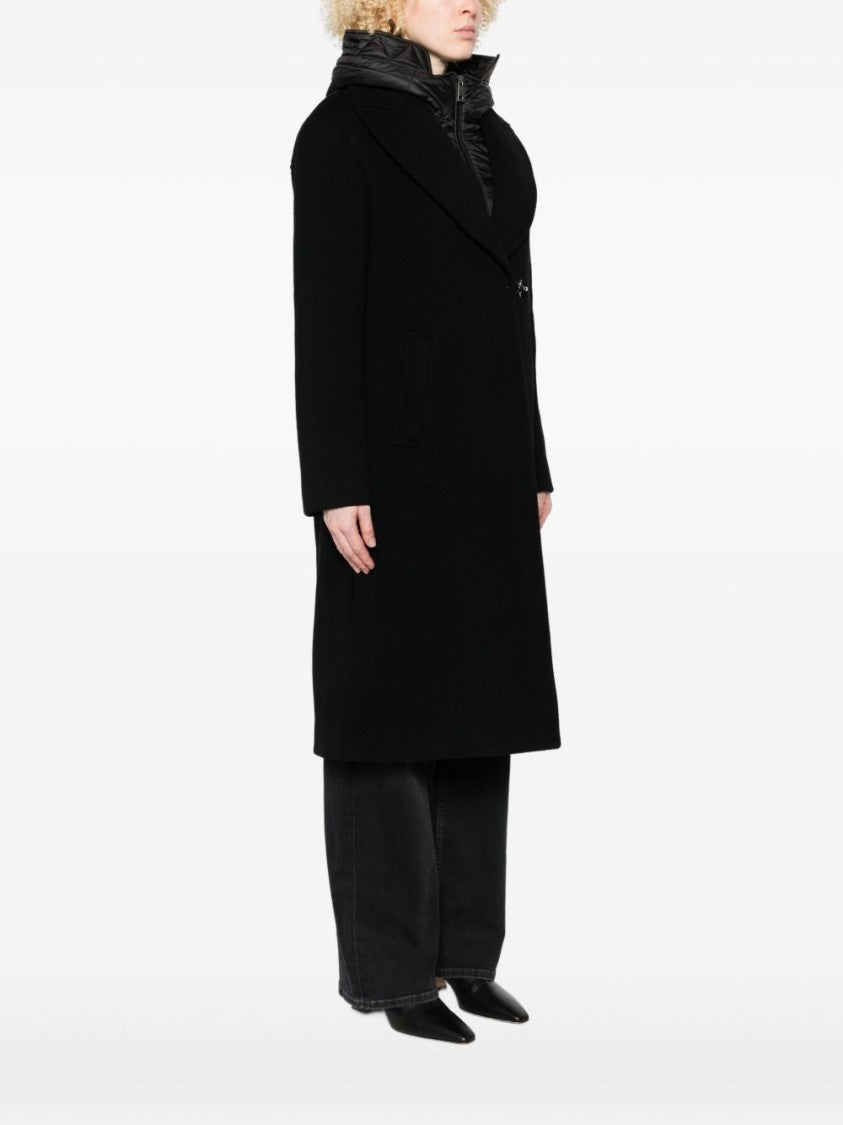 Fay Tailored Black Wool Blend Giacconi Coat