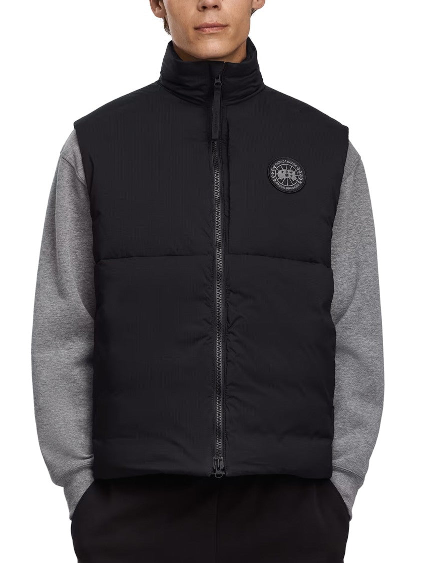 Canada Goose Padded Black Vest With High Collar