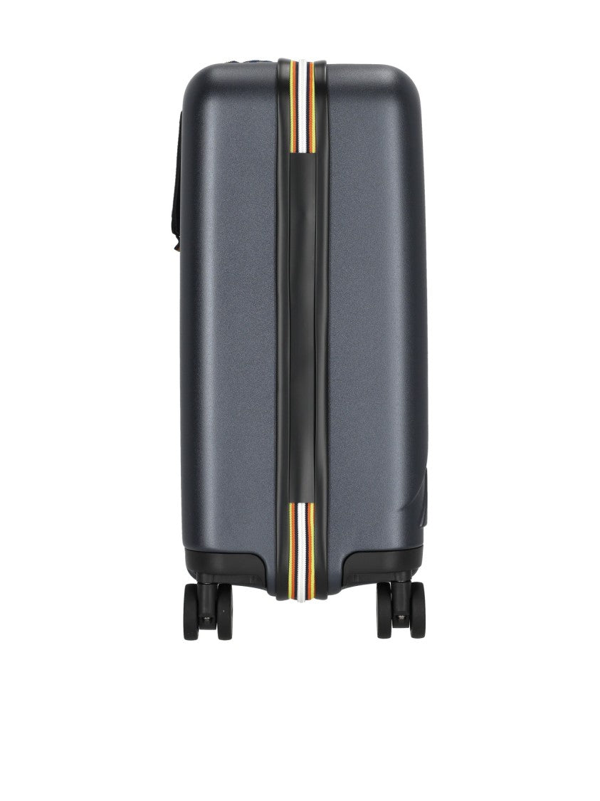 K-Way Compact Hard-Shell Trolley Case With Geometric Embossed Pattern