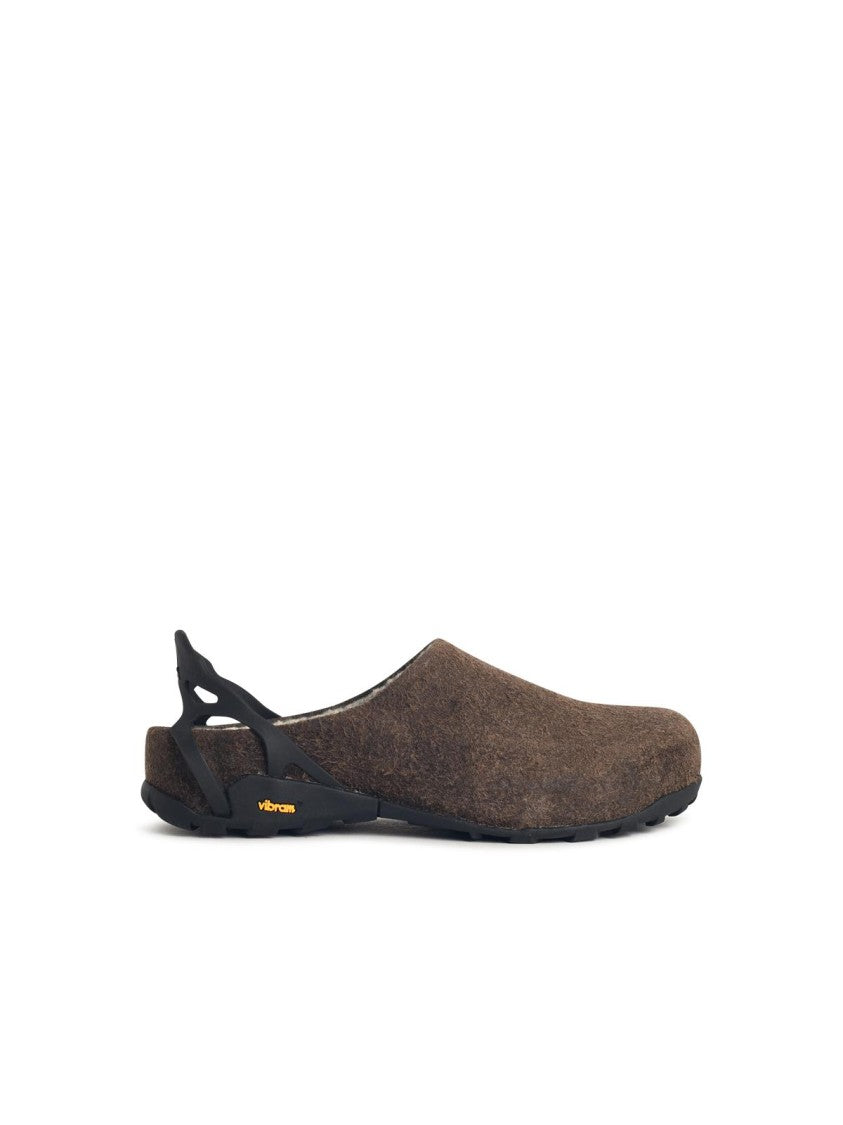 Roa Hiking Fedaia' Slippers In Mole Leather Blend Sherpa